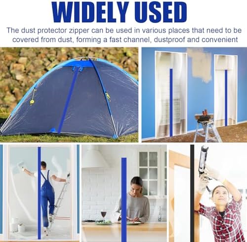 Tigeen 2 Roll Heavy Duty Zipper Door Dust Barriers 7 ft x 11 Inch - Image 6