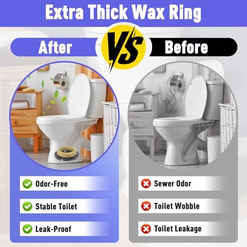 1 Set Toilet Flange with Extra Thick Wax Ring Replacement Kit - Image 5