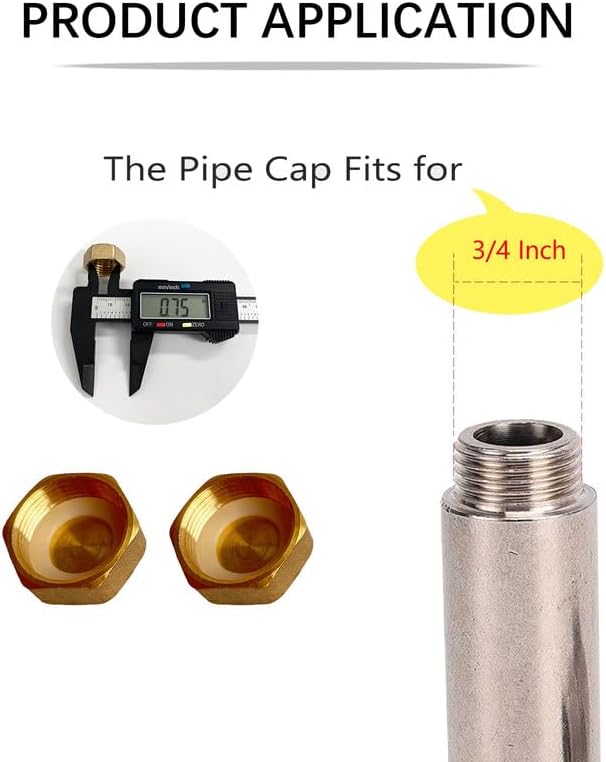 1/2" Brass Pipe Cap Hex Female End Caps Plug Plumbing Fitting - Image 4