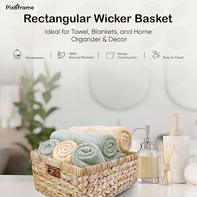 Large Handwoven Water Hyacinth Storage Wicker Basket - Image 2