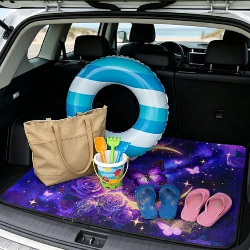 Purple Moon Butterfly Pet Friendly Trunk Mat 29"x39" - Image 2