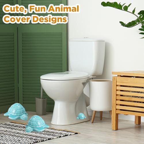 FillTouch Toilet Bolt Covers, Decorative Ceramic Caps, Turquoise Blue - Image 6