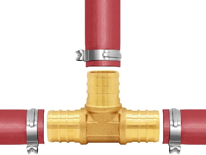 Uenede Brass 1/2 Inch PEX Coupling Crimp Pipe Tube Fitting Kit - Image 4