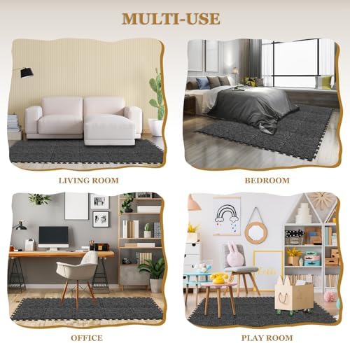 BXI Soundproof Interlocking Carpet Tiles Squares, High Density Non-Slip Noise - Image 5