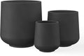Kante Set of 3 Black Concrete Curved Round Planters by Unknown