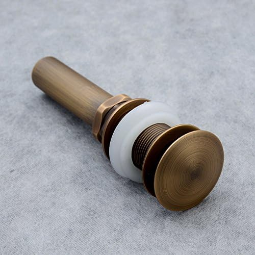 Antique Brass Pop Up Drain for Bathroom Vessel Sinks No Overflow - Image 5
