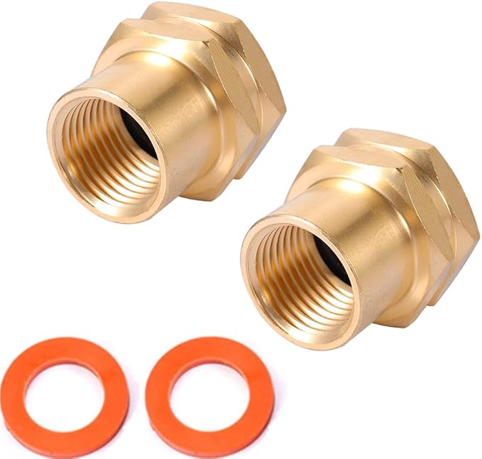 Brass Garden Hose Adapter, 3/4”GHT Female x 1/2”NPT Female Connector, GHT to by Kbrotech