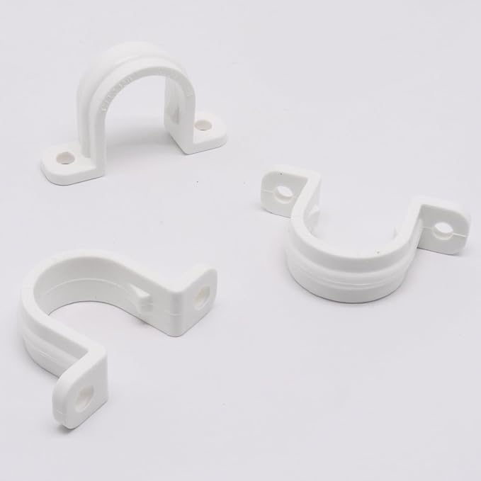 1/2 Inch PVC Pipe Strap, 2-Holes Conduit Pipe Clamps Plastic Pipe Supports - Image 7