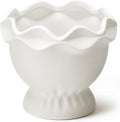 1 Pack White Ceramic Plant Pots Small Rustic, Novel | Decorative Flower Planter by Ferrochef