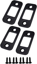 Solid Brass Deadbolt Strike Plate, Door Backplate, Round Corner, Matte Black by QCAAHardware