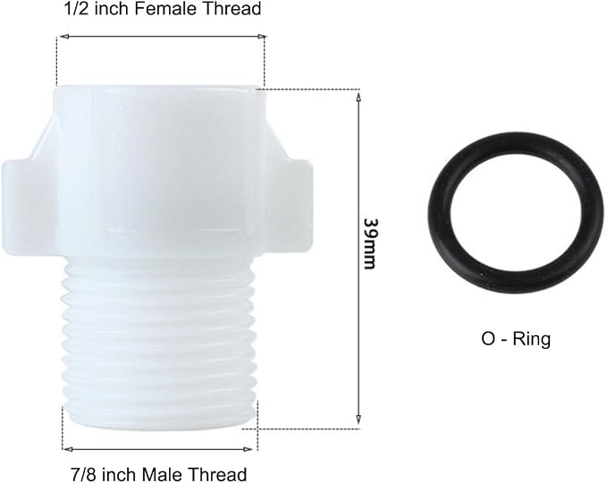 7/8'' Female Pipe Adapter to 1/2'' Male, 1/2" Female to 7/8" Male Hose Connector - Image 3