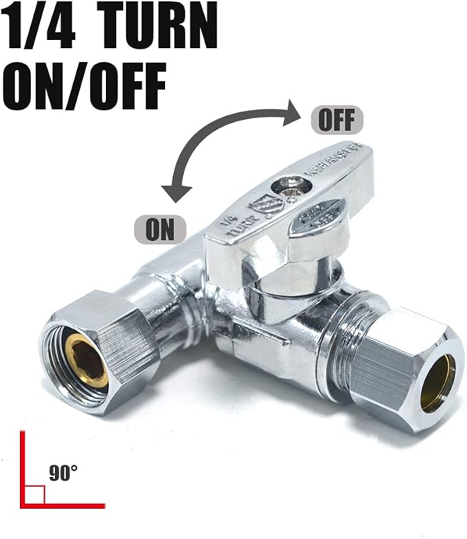 TTFLEX 3/8" x 3/8" x 3/8" Compression Tee Valve, Shut Off Valve, 1/4 Turn | T - Image 4