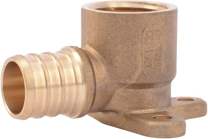 SharkBite 3/4 PEX Pipe x 1/2 Inch FNPT Crimp 90 Degree Drop Ear Elbow, Brass - Image 3