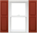 Homeside Raised Panel Vinyl Shutter 1 Pair 14-1/2in. x 75in. 051 Red by Polaris