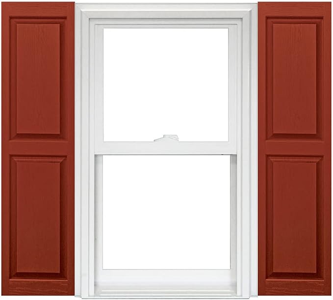 Homeside Raised Panel Vinyl Shutter 1 Pair 14-1/2in. x 75in. 051 Red by Polaris