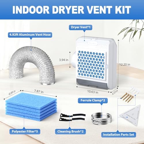 3-in-1 Indoor Dryer Vent Kit, Upgraded Safety Vent Flap, Stainless Steel Screen - Image 4