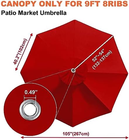 EliteShade USA 9FT Patio Umbrella Replacement Covers 8 Ribs Market Umbrella - Image 3
