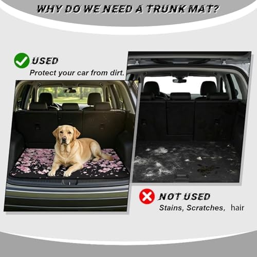 Black Cherry Blossom All Purpose Trunk Mat Universal Waterproof Cargo Liner - Image 4