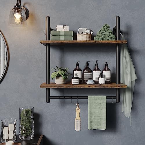 Bestier 24" 2 Tier Industrial Pipe Wall Shelf - Image 5
