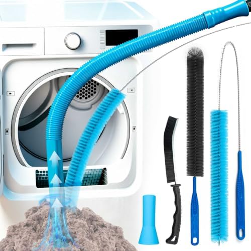 4 Pieces Dryer Vent Cleaner Kit | Vacuum Hose Lint Trap Clean Tool by Unknown