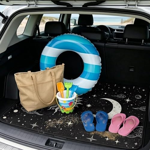 Celestial Sun Moon Trunk Mat Universal Waterproof Cargo Liner Heavy Duty - Image 2