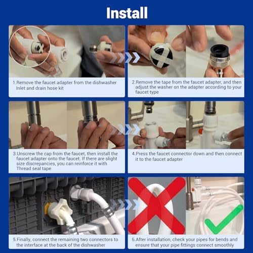 6FT Countertop dishwasher inlet and drain hose kit, compatible - Image 5