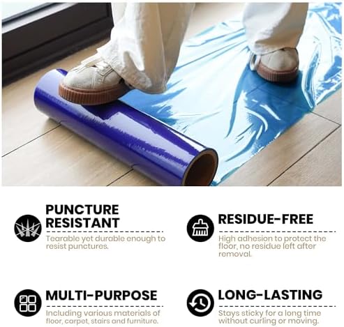 ADHES Floor Protection Film 24” x 200’ Self Adhesive Floor Protector - Image 3