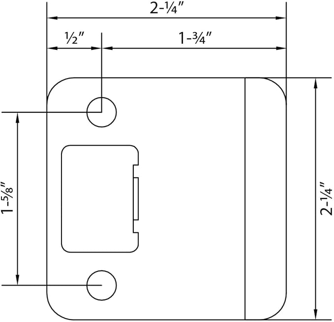 Round Corner Extended Lip Strike, 2-1/4" x 1-3/4", Polished Brass - Image 3