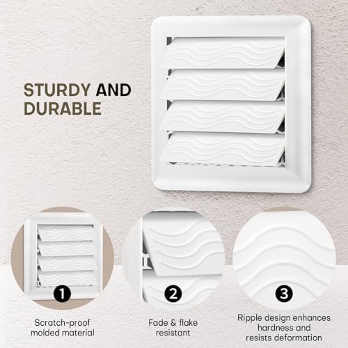 4-Pack White Dryer Vent Cover Replacement, Exterior Exhaust Vent Flaps - Image 4