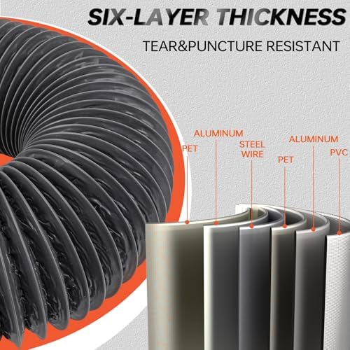 MATEWORK 3FT Dryer Vent Hose 4 Inch, Heavy Duty Flexible Aluminum Duct - Image 5