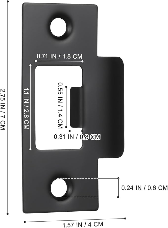 4pcs Door Strike Plate Black 2-3/4“ Deadbolt Strike Plate, Replacement Door - Image 3