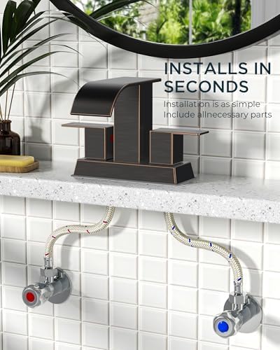 FORIOUS Bathroom Sink Faucet 4 Inch Centerset 2 or 3 Hole Oil Rubbed Bronze - Image 4