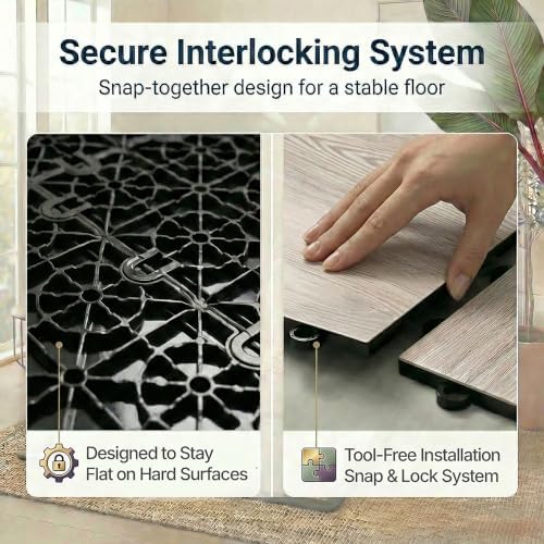 Flooring Inc's 3/8" Thick Interlocking Lightweight Plastic Practice Dance Floor - Image 6
