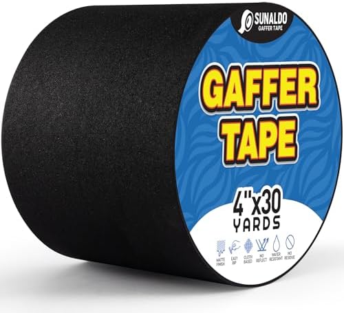 Gaffers Tape Heavy Duty, Easy Rip, No Residue | Black by Unknown