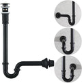 RANDOM Matte Black P Trap Bathroom Sink 1-1/4 inch U-Shape Sink Trap by RANDOM