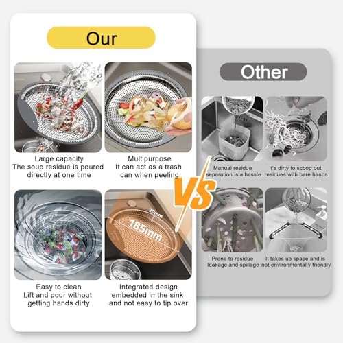 Kitchen Sink Strainer Stainless Steel, Sink Drain Strainer Basket - Image 4
