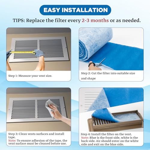 Air Vent Filters Roll, MERV 8 Triple Vent Filter Kit - Image 5