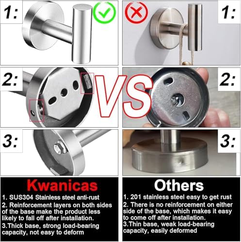 5 Pieces Brushed Nickel Bathroom Hardware Accessories Set, SUS304 Stainless - Image 6