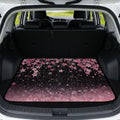 Black Cherry Blossom Print Work Trunk Mat Heavy Duty Foldable Cargo Liner by Mintulipy