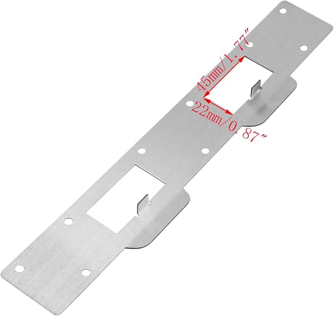 2pcs Door Strike Plate Stainless Steel Double Hole Door Handle Lock Backplate - Image 3