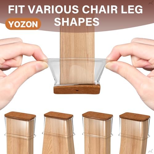 YOZON Chair Leg Floor Protectors Silicone Caps Felt Furniture Pads Covers - Image 6