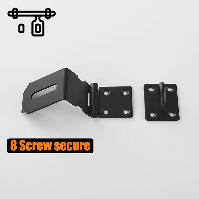 JQK Door Hasp Latch 90 Degree, Stainless Steel Safety Angle Locking Latch - Image 4