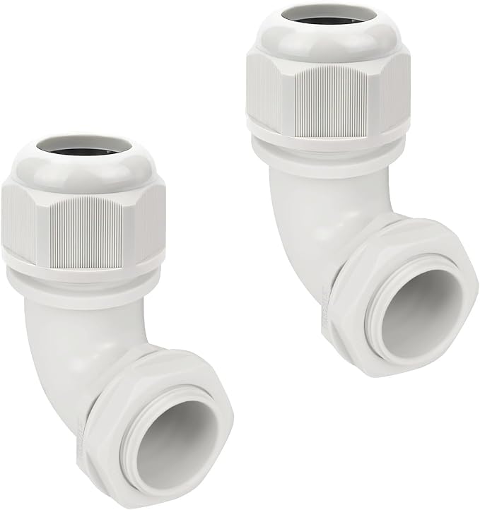 M32 Cable Gland, 90 Degree Adjustable 18-25mm Strain Relief, Cord Connectors by LeMotech