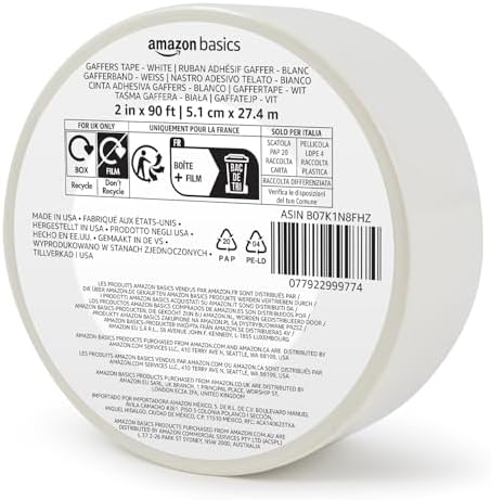 Amazon Basics No Residue, Non-Reflective Gaffers Tape, Electrical Cords by AmazonBasics