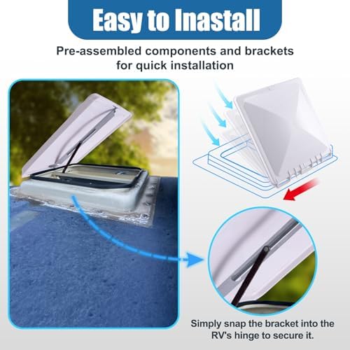 HOMEE Rv Roof Vent Cover Replacement 13 x13 inch Universal White Vent Lid - Image 5