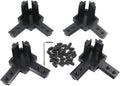 4PCS Black 3-Way End Corner Bracket Connector by Befenybay