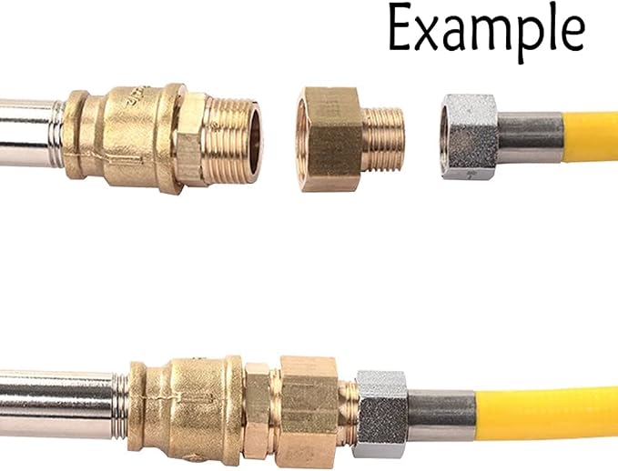 Joywayus 1/2" G Thread Female × 1/4" NPT Thread Male Brass Pipe Fitting Adapter - Image 3