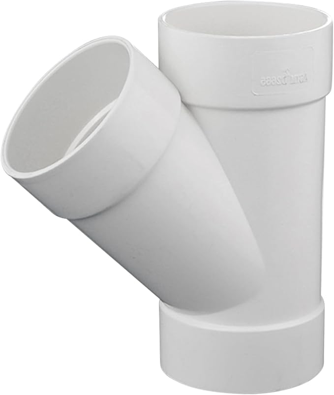 3" PVC 45 Degree Wye DWV Sanitary Y-TEE Street Drain Waste white | Vent PVC - Image 5
