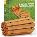 RELIANCER 6' Wooden Garden Pathway, Outdoor Roll Out Cedar Curved Walkway by RELIANCER