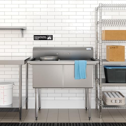 KoolMore 42 in. 18-Gauge 2-Compartment Commercial Sink - Image 4